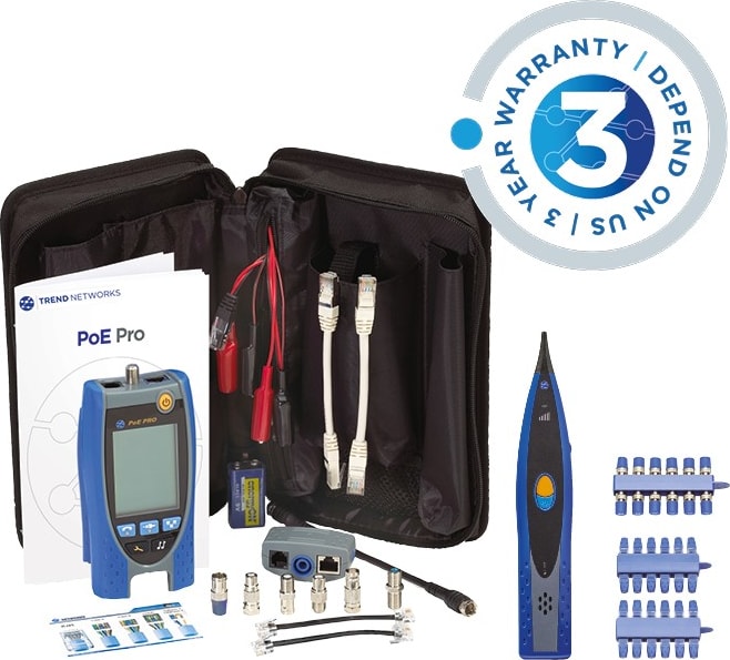 TREND Networks POEPRO-KIT Bundle - PoE Pro POE Tester + Amplifier Probe, Accessories, 3 Year Warranty