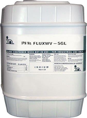 Indium Solder FLUXWV-84308-5G - Wave Solder Flux, Non-Activated Rosin Type R, ROL0, Amber, 5 Gallon