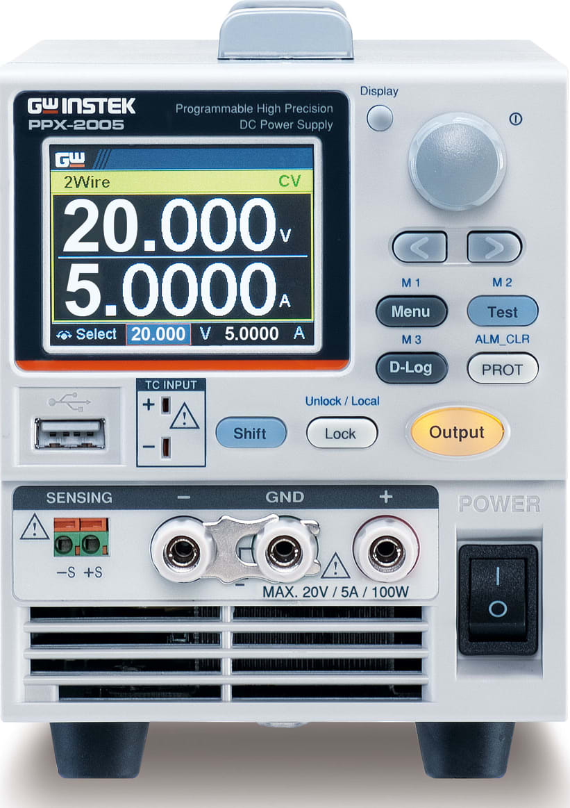 Instek PPX-2005 - Programmable, High Precision DC Power Supply (20V / 5A / 100W)