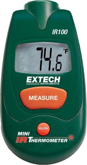 Extech IR100 IR Infrared Thermometers - IR Temperature Max: 446 F, IR Temperature Min: -34 F, Field View Ratio (Spot Ratio): 1:1