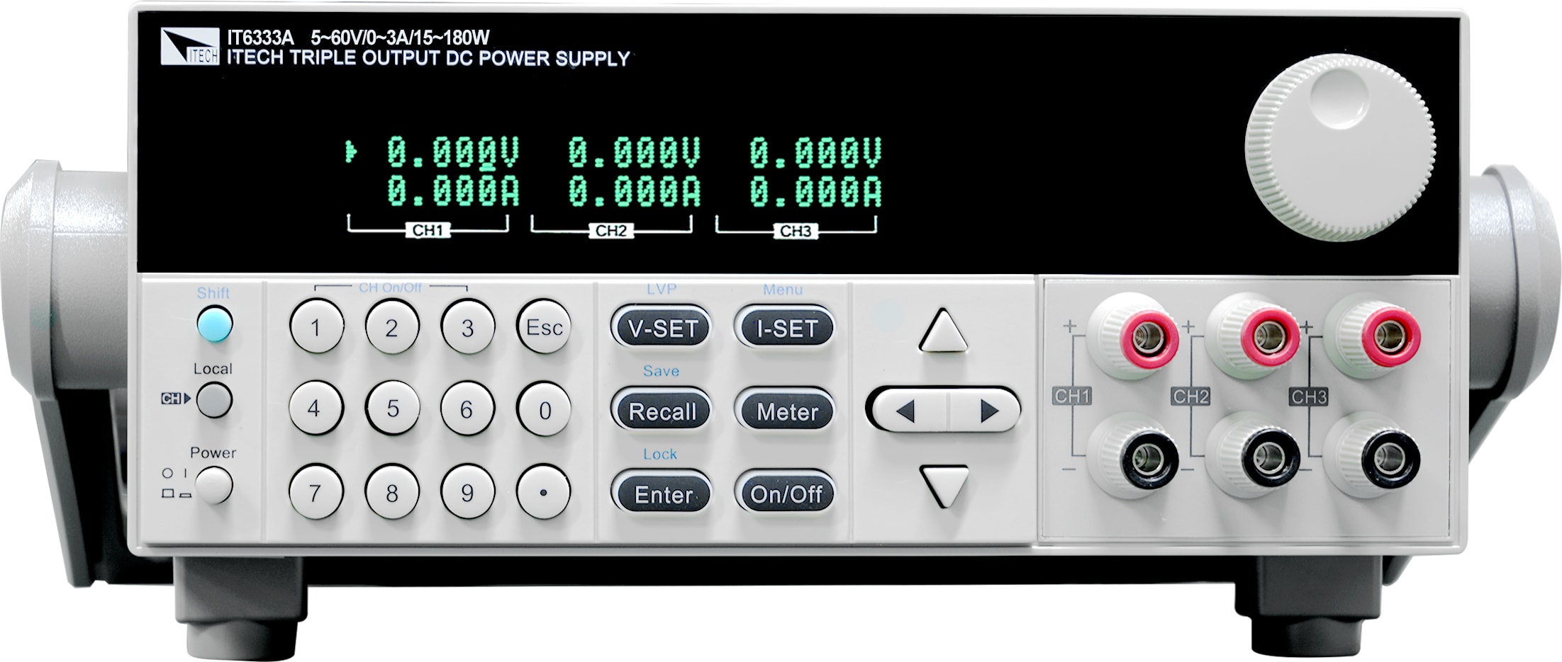 ITech IT6333A - 60V/3A/180W2CH 5V/3A/15W1CH Triple Output DC power supply