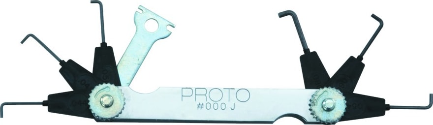 Proto J000J - Gage Set, High Energy Spark Plug Gap, Blade Holder, Electrode Bender, Assorted Bent Wire Gauges