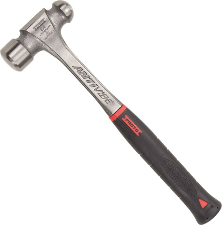 Proto J1324AVP - Ball Pein Hammer, Anti-Vibe Handle, Rubber Slip-Resistant Grip, 24oz Head, 13-25/32in OAL