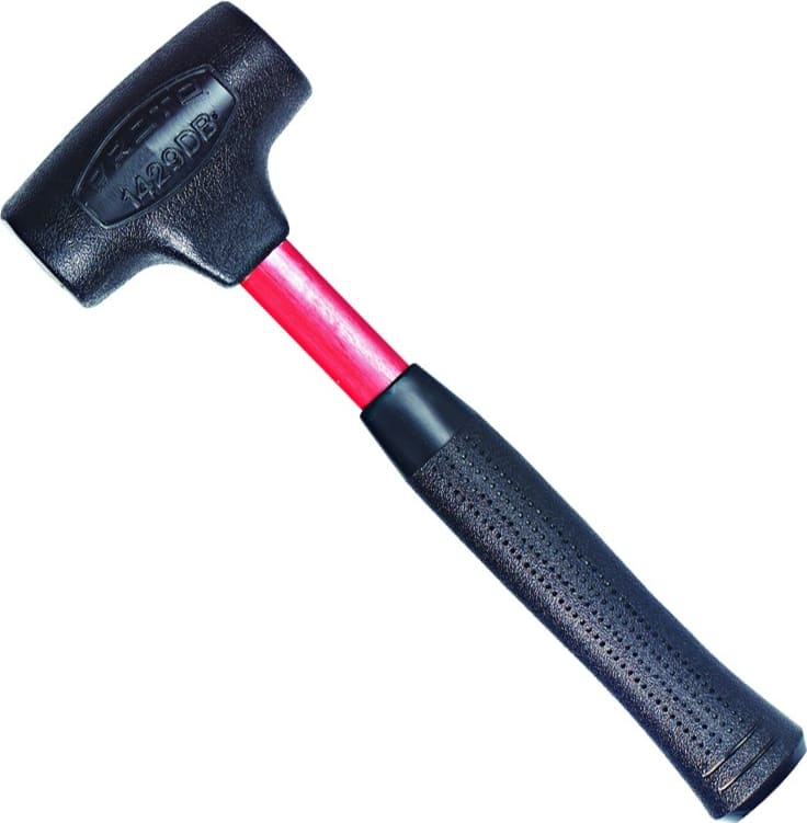 Proto J1432DB - Dead-Blow Hammer, 2.5in Face Diameter, Spark-Resistant, Fiberglass Handle, 3lb, 14in OAL