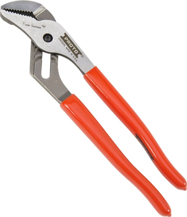 Proto J264SGXL - Groove Joint Pliers with Grip, XL Series, Flush Fastener, Pipe Wrench Teeth, 12in OAL