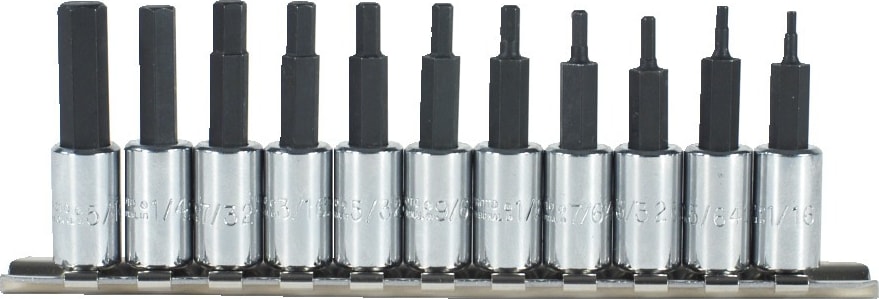 Proto J4770-11 - Hex Bit Socket Set, 11 pc, 1/16', 5/16'