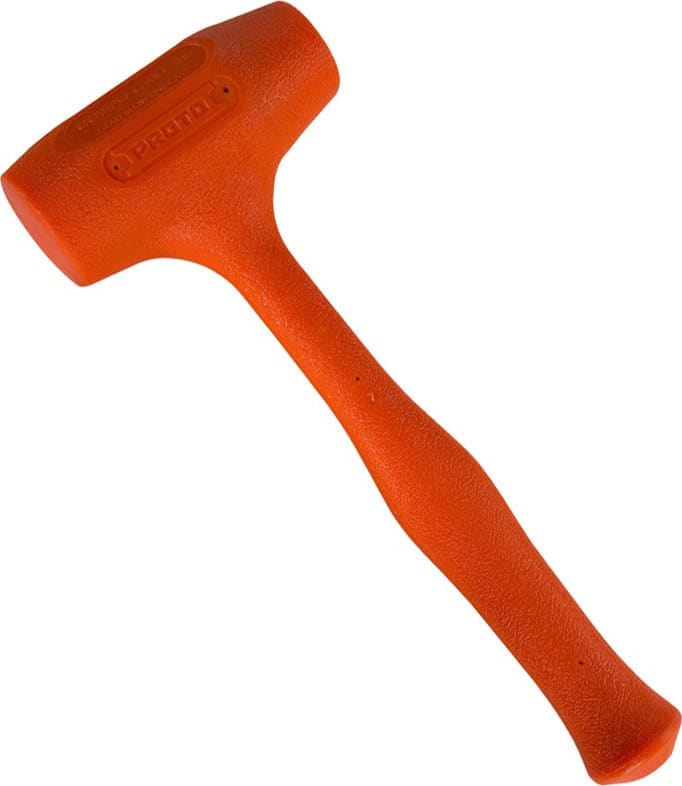Proto J57-533 - Dead-Blow Hammer, 48oz Head, 1-45/64 x 2-3/32in Face Diameter, Orange, 14-1/4in OAL