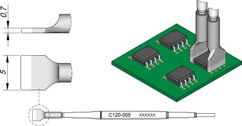 JBC C120005 - Cartridge Dual in Line 5.0mm
