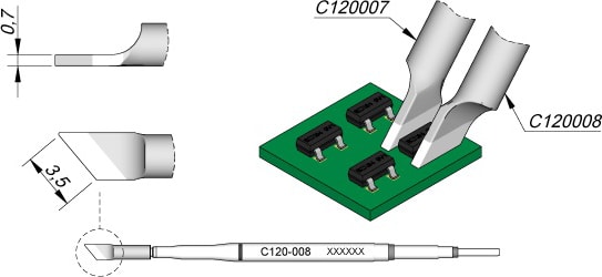 JBC C120008 Cartridge Dual in Line 3.5mm Left