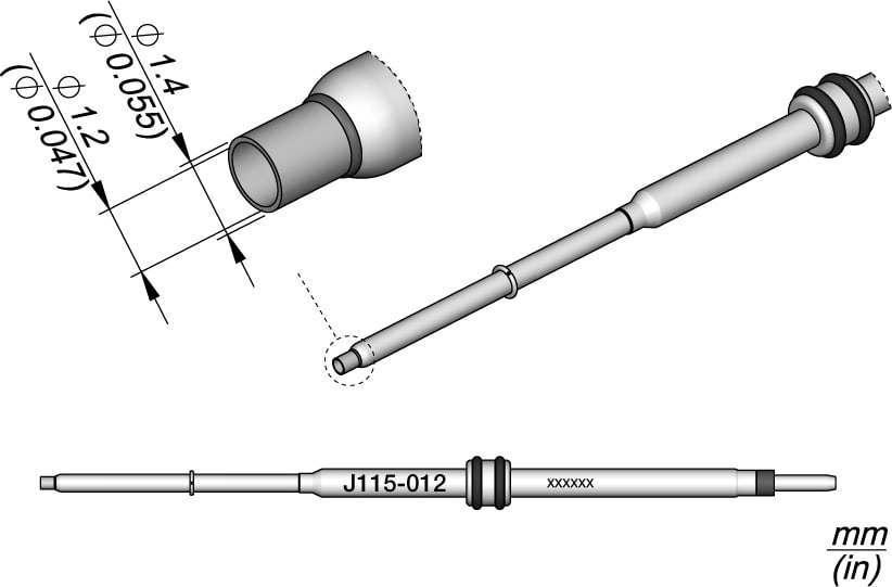 JBC J115-012 - 1.2mm Nozzle for JNASE Hot Air Station
