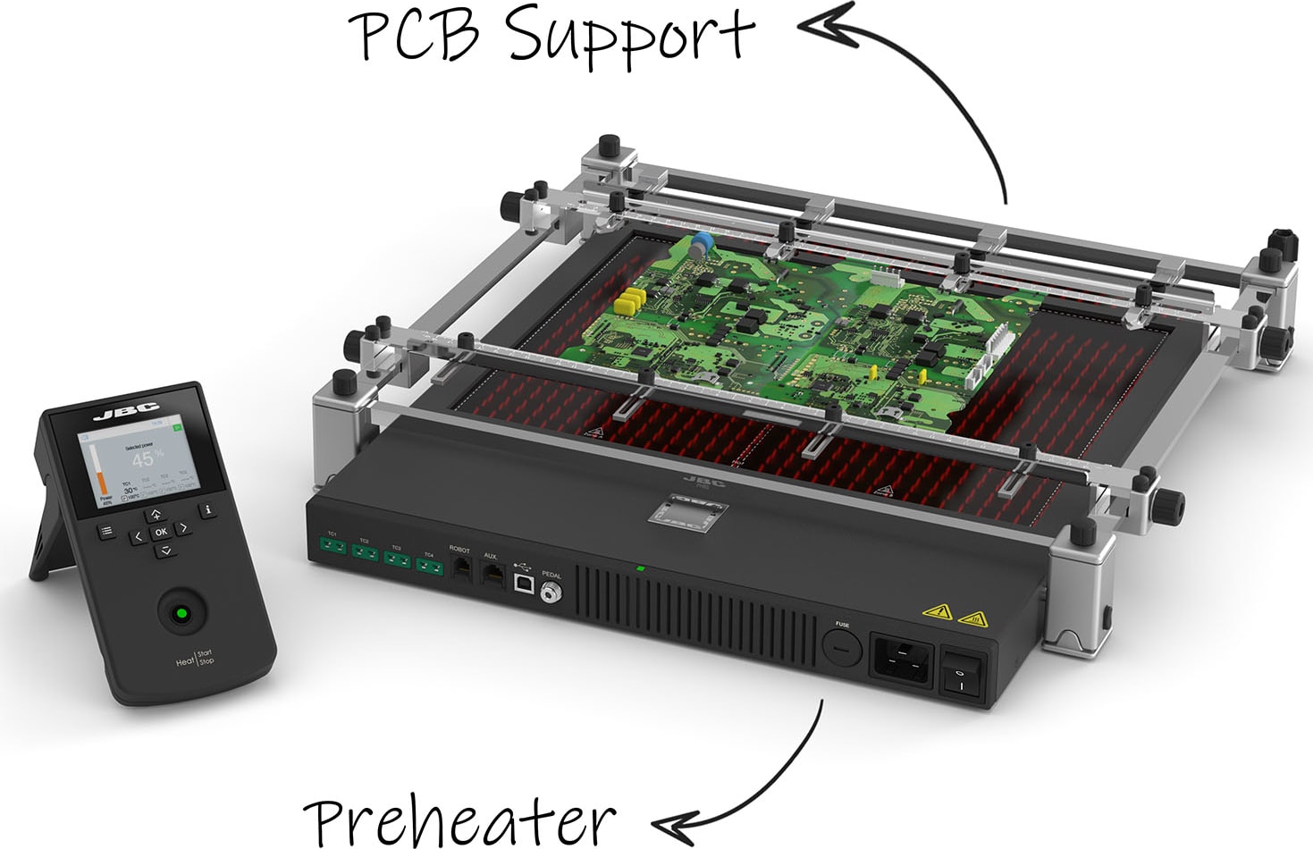 JBC PHBE-1KB - Two Zone Preheater with PCB Support for PCBs up to 14 x 11”