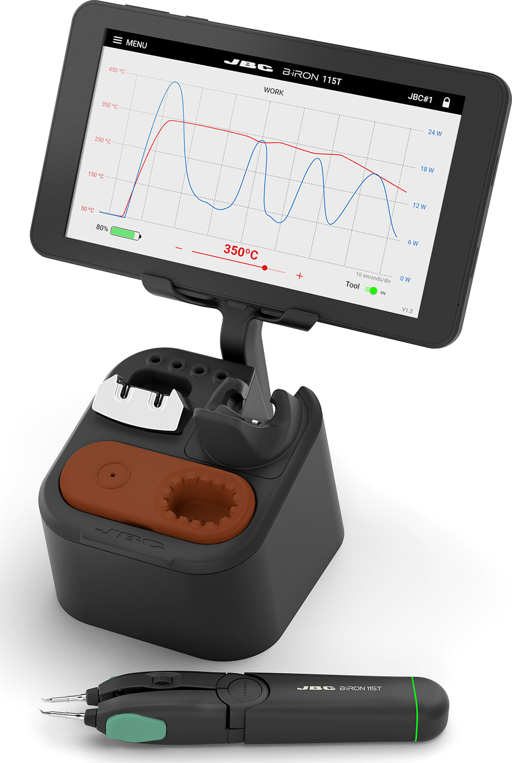 JBC B-IRON 115T - Rechargeable, Battery Powered Rework Station with B115T Tweezer