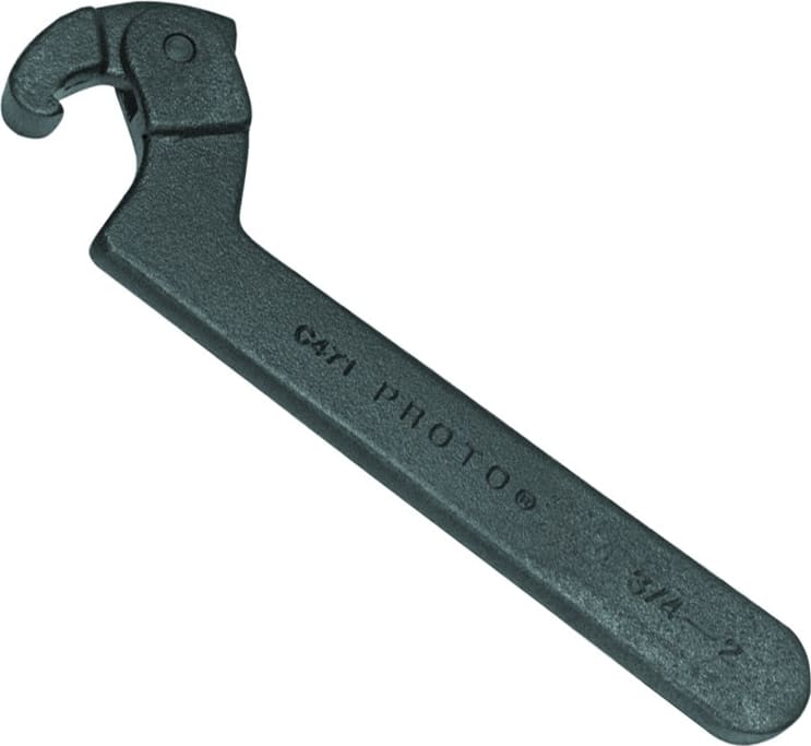 Proto JC474 - Adjustable Hook Spanner Wrench, Black Oxide Finish, 2in to 4-3/4in Capacity, 11-3/8in OAL