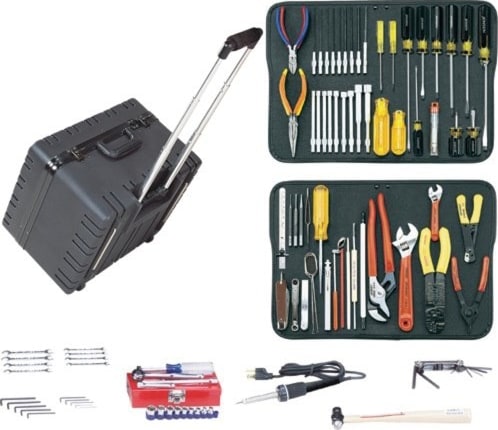 Jensen Tools JTK-17HR - Electronics MRO Tool Kit, w/10' Deep Wheeled Super-Roto Case