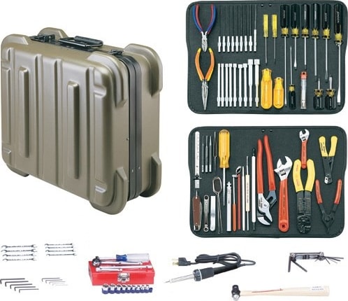 Jensen Tools JTK-17R - Electronics MRO Tool Kit, Olive, 9' Deep, Rugged Duty Poly Case