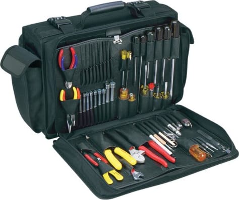 Jensen Tools JTK-17QC - Electronics MRO Tool Kit, 11' Deep, 3-Sided Cordura Case