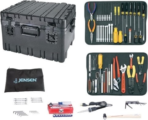 Jensen Tools JTK-17RLC - Electronics MRO Tool Kit, 12', Roto-Rugged Wheeled/Recess Latch Case