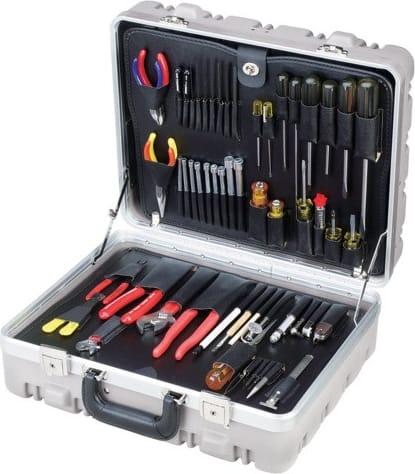 Jensen Tools JTK-17STME - Electronics MRO Tool Kit, Metric, Super Tough Case w/ 220V Iron