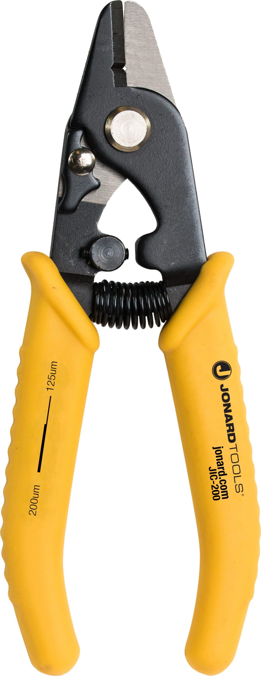 Jonard JIC-200 - Fiber Optic Stripper, 5' L, 200 Micron, Strip, TPR Handles, Yellow
