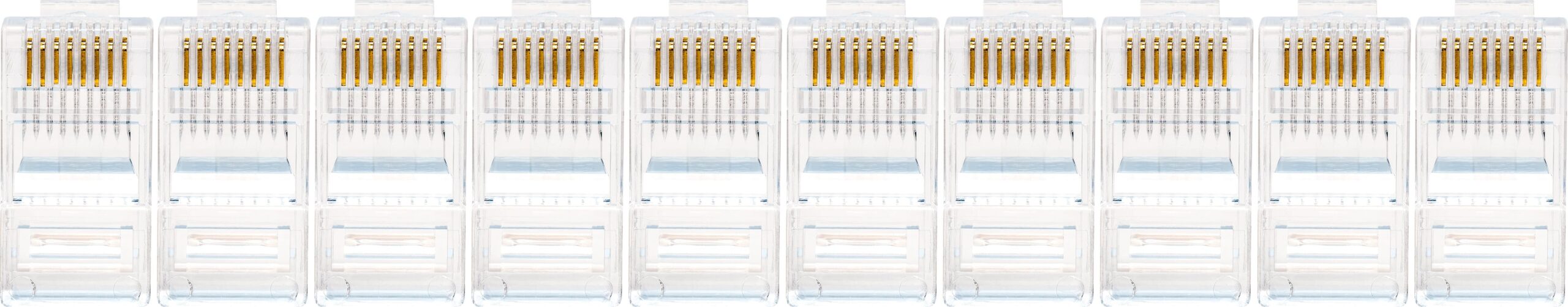 Jonard RJ45-R510 Standard CAT5e RJ45 Connectors for Network Cable, 10/Pack