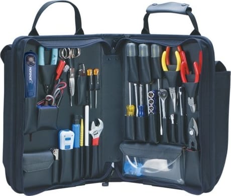 Jensen Tools JTK-45W - Deluxe Telecom Installer's Kit in Single Black Cordura Zipper Case