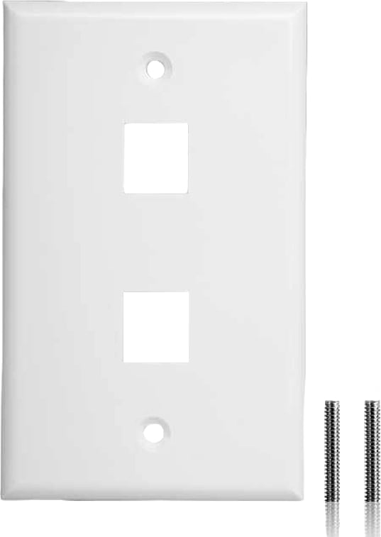 Jonard K-W2/10 - Wall Plate, Single Gang, 2 Ports, 10/Pkg, Keystone Jacks Series