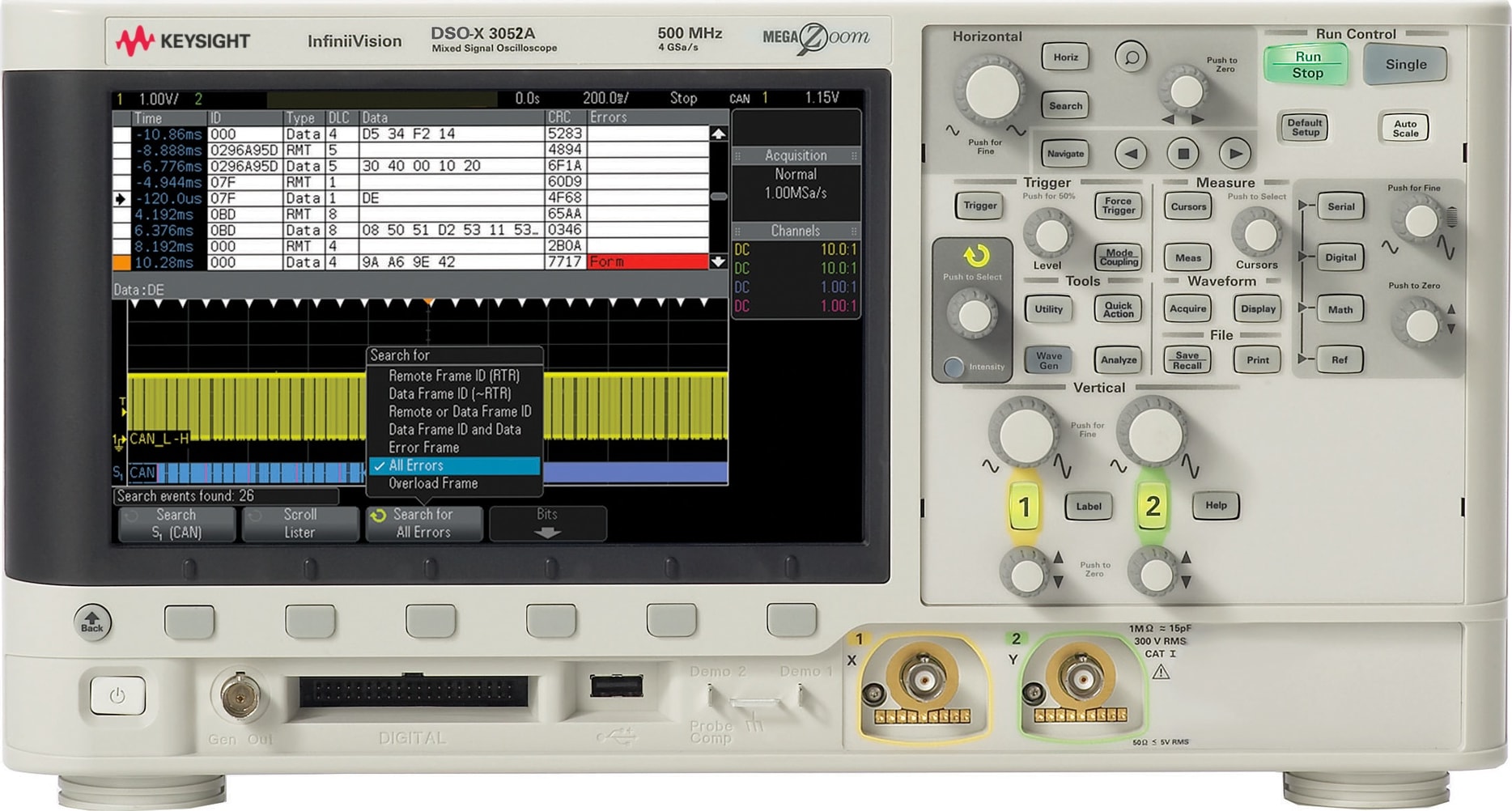 Keysight DSOX3052A - Digital Oscilloscope (500 MHz / 2 Channels)