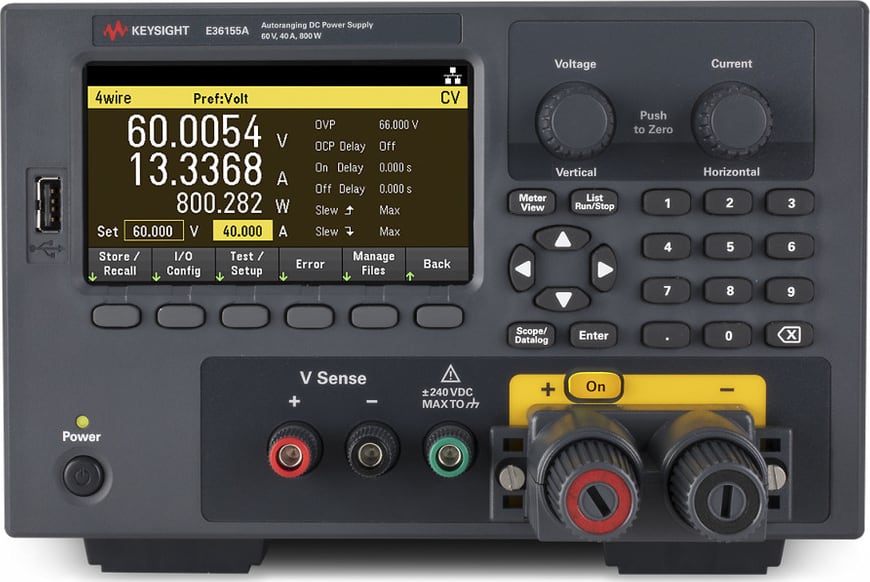 Keysight E36155AGV - Auto-ranging Benchtop Power Supply (60V/40A/800W) with Oscilloscope/AWG Option