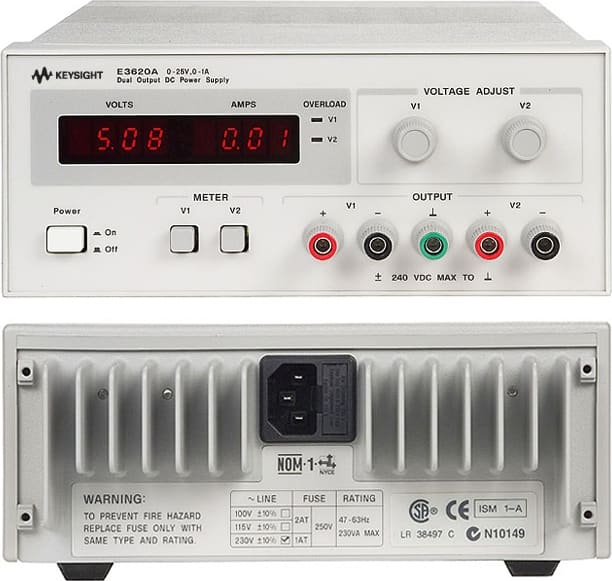 Keysight E3620A - 50W Dual Output Power Supply, 2 x 25V/1A