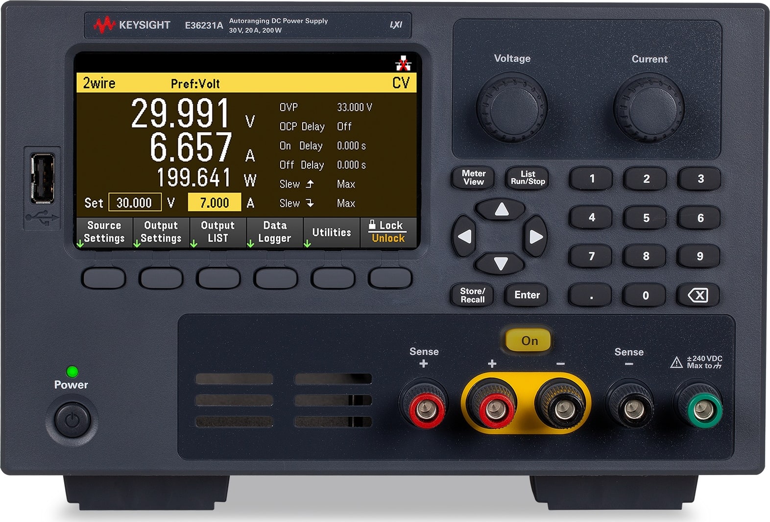 Keysight E36231A - 200W Auto-Range Single Output Power Supply 30V/20A, LAN, USB