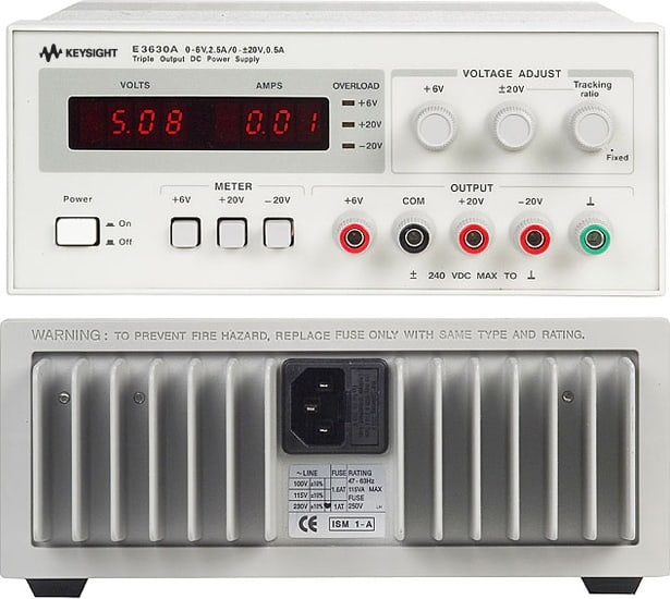 Keysight E3630A - 35W Triple Output Power Supply, 6V/2.5A, 20V/0.5A, -20V/0.5A
