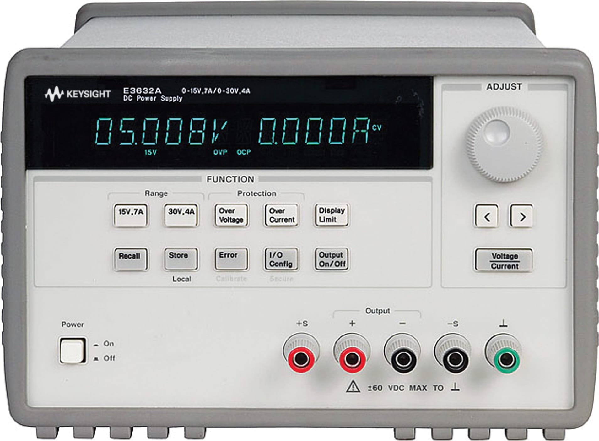 Keysight E3632A - 120W Single Output, Dual Range Power Supply 15V/7A or 30V/4A, 105/120W, GPIB