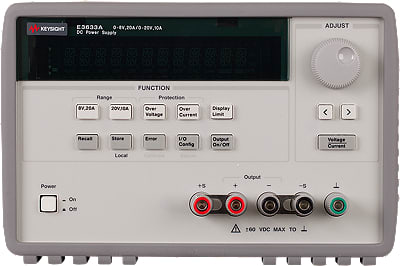 Keysight E3633A - 200W Single Output, Dual Range Power Supply 8V/20A or 20V/10A, 160/200W, GPIB