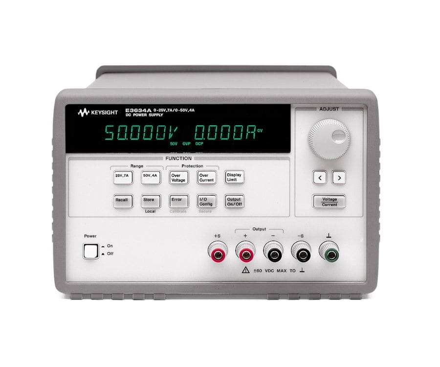 Keysight E3634A - 200W Single Output, Dual Range Power Supply 25V/7A or 50V/4A, 160/200W, GPIB