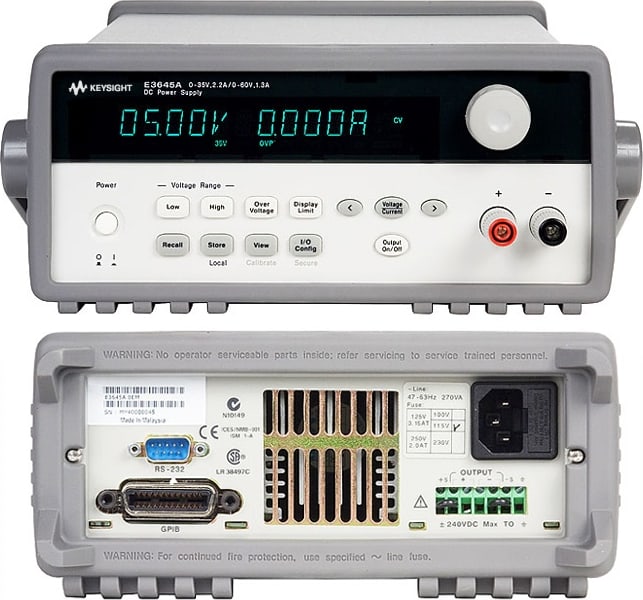Keysight E3641A - 30W Single Output Dual Range Power Supply 0-35V/0.8A or 0-60V/0.5A, GPIB, RS-232