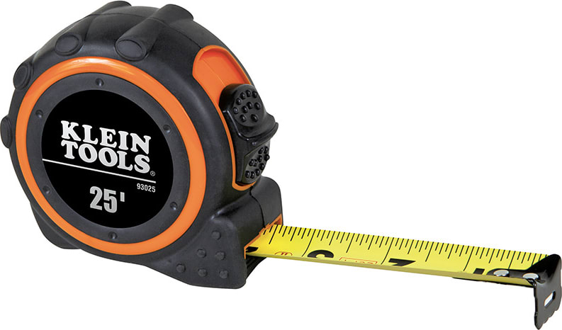 Klein Tools 93025 Tape Measure- 25' (7.62 m) Single Hook