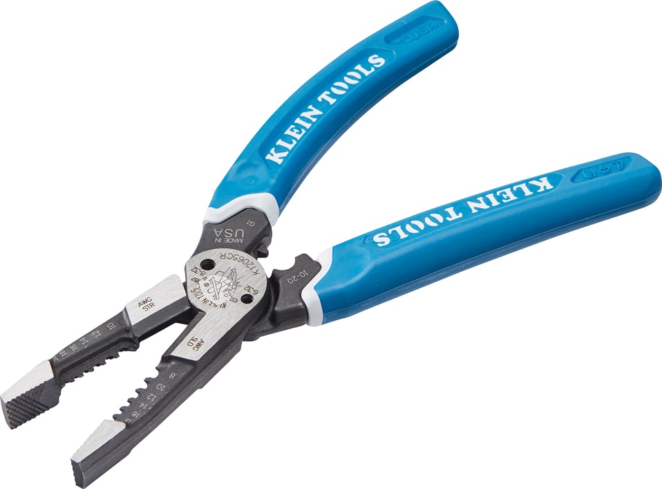 Klein K12065CR - Klein-Kurve Heavy-Duty Wire Stripper / Cutter / Crimper Multi Tool, 8-20 AWG