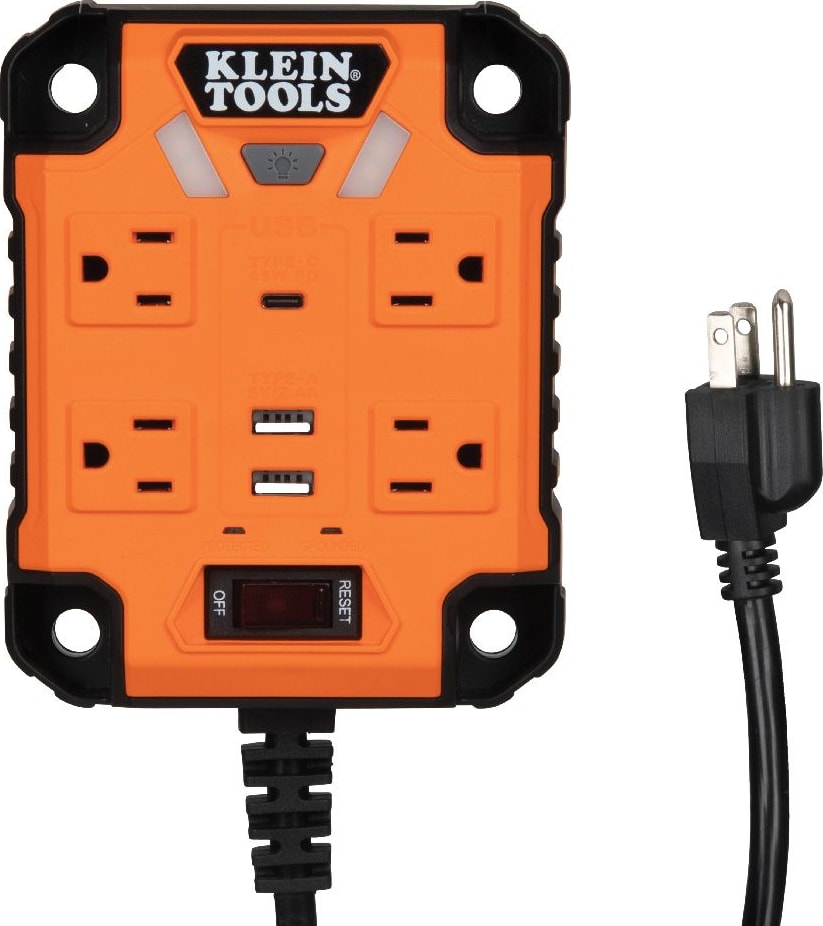 Klein Tools Powerbox 1 - Magnetic Mounted Power Strip with Integrated LED Lights, and USB-C power delivery