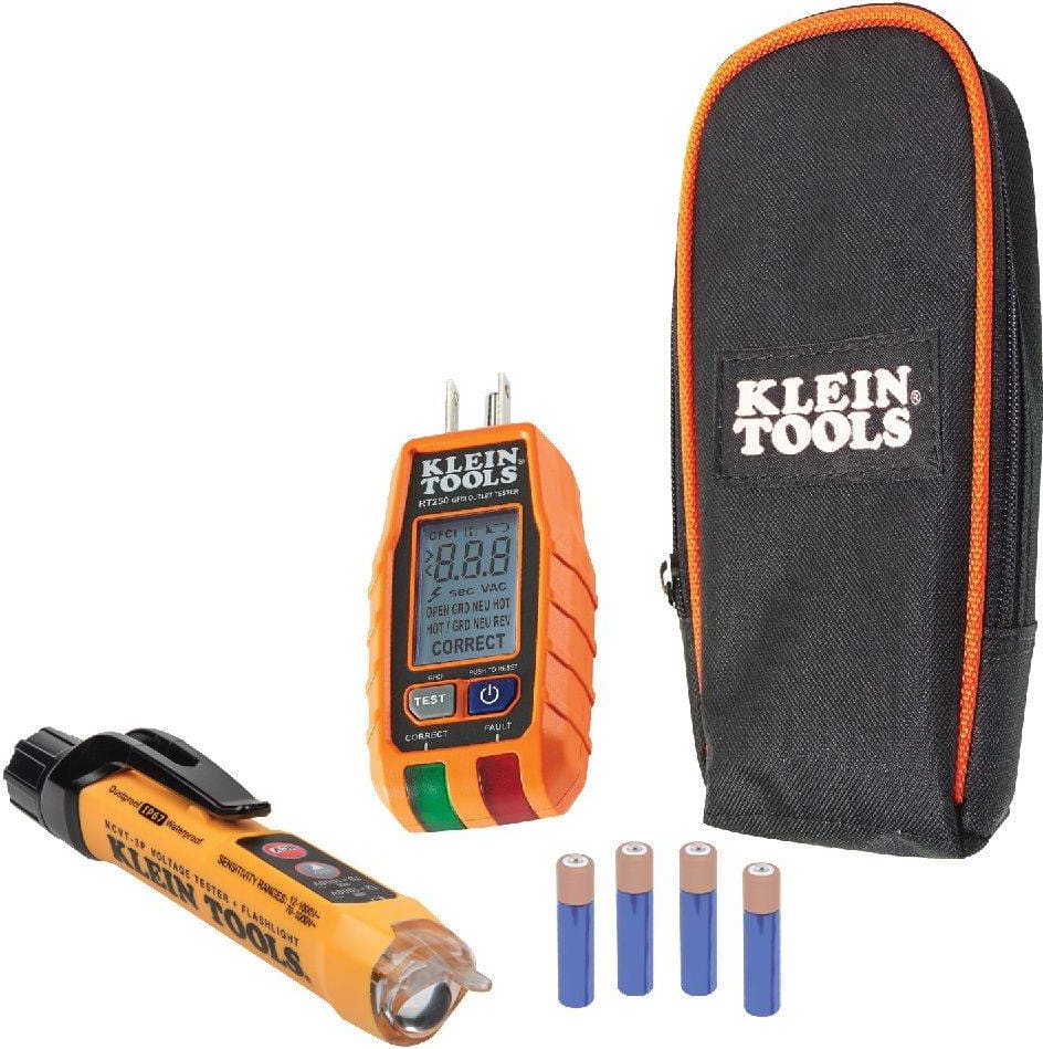 Klein RT250KIT - Premium Non-Contact Voltage and GFCI Receptacle Electrical Test Kit
