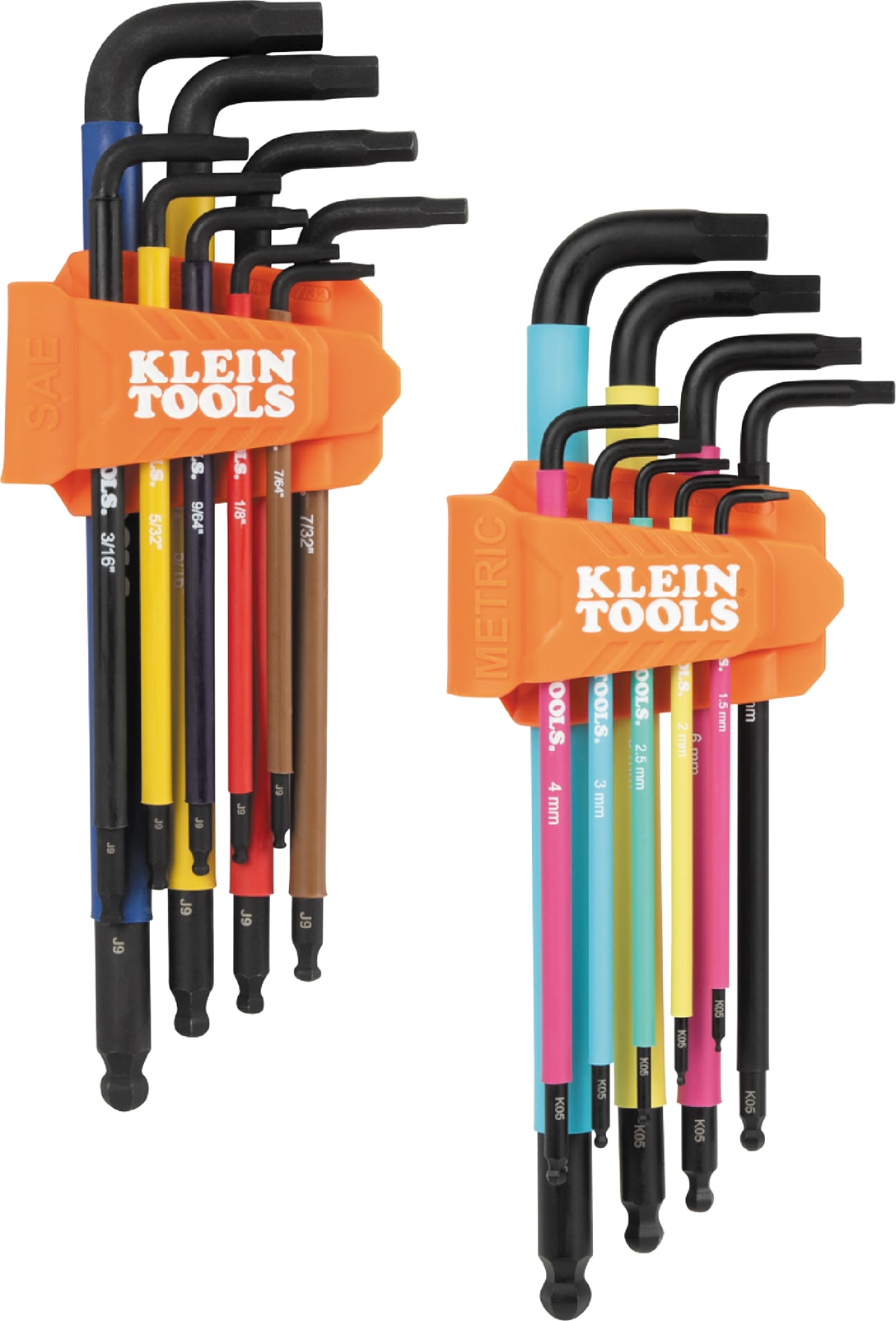 Klein Tools BLS18 - Color Coded Hex Key Set, SAE and Metric, 18-Piece