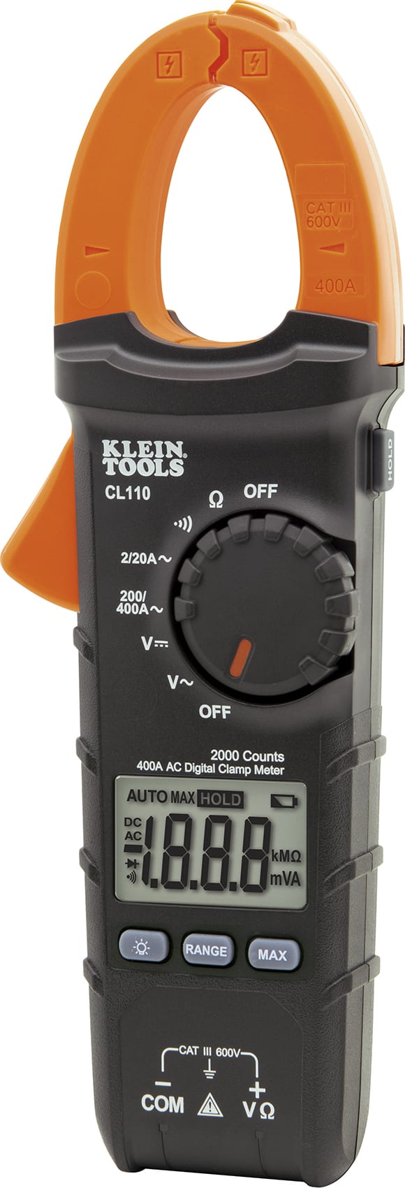 Klein Tools CL110 Digital Clamp Meter, AC Auto-Ranging, 400A