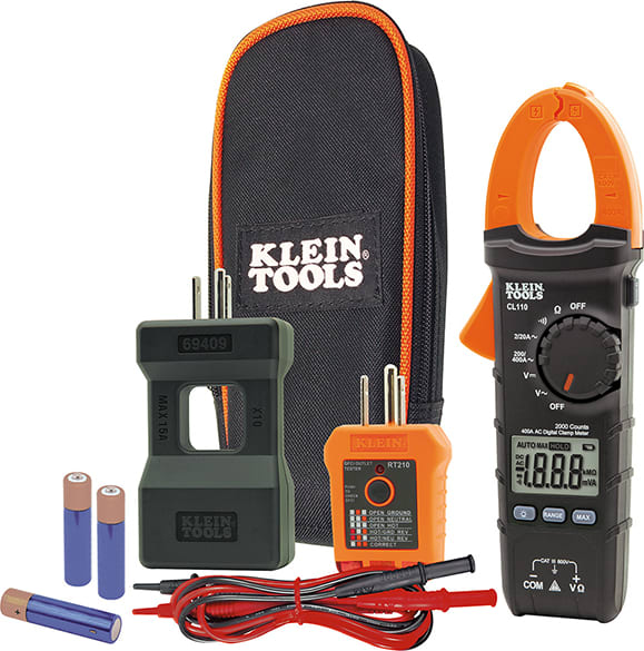 Klein Tools CL110KIT - Electrical Tester Kit with Clamp Meter and GFCI Outlet Tester