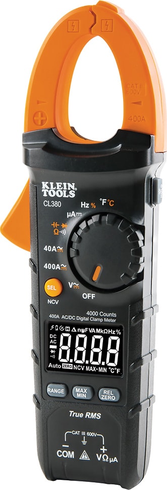 Klein Tools CL380 - AC/DC Digital Clamp Meter, 400A Auto-Ranging