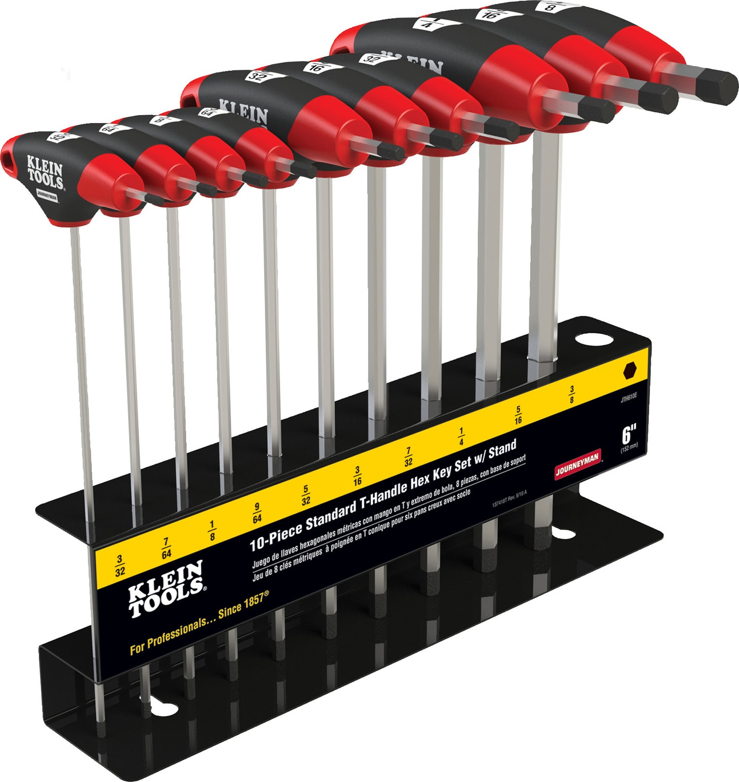 Klein Tools JTH610E - T-Handle Set with Stand, SAE, 6' Blade 10-Piece