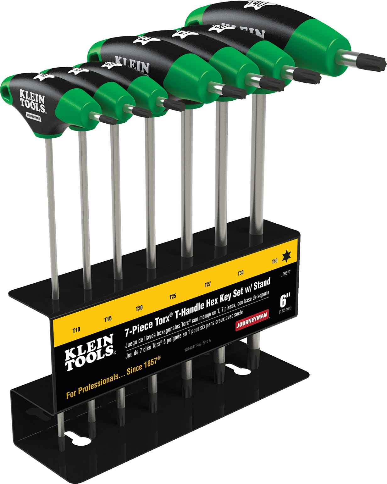 Klein Tools JTH67T - TORX T-Handle Hex Key Set and Stand, 6-Inch, 7-Pc