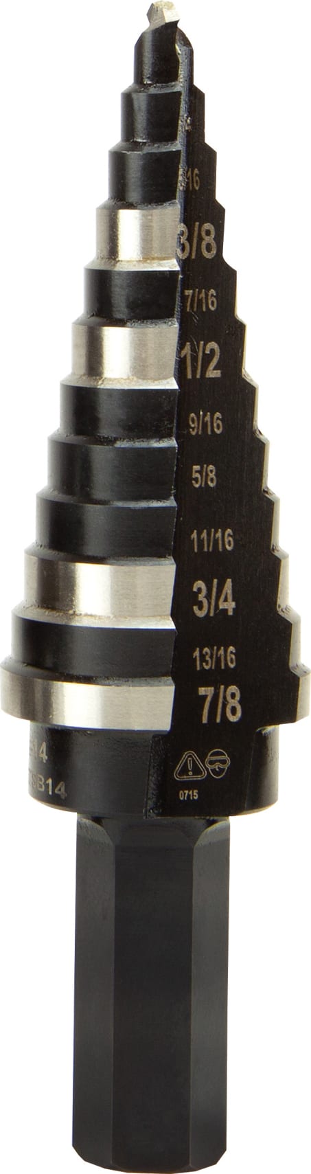 Klein Tools KTSB14 - Step Drill Bit #14 Double-Fluted, 3/16 to 7/8-Inch