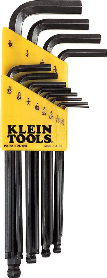 Klein Tools BLK12 - L Style Ball End Hex Key Caddy Set, 12-Piece