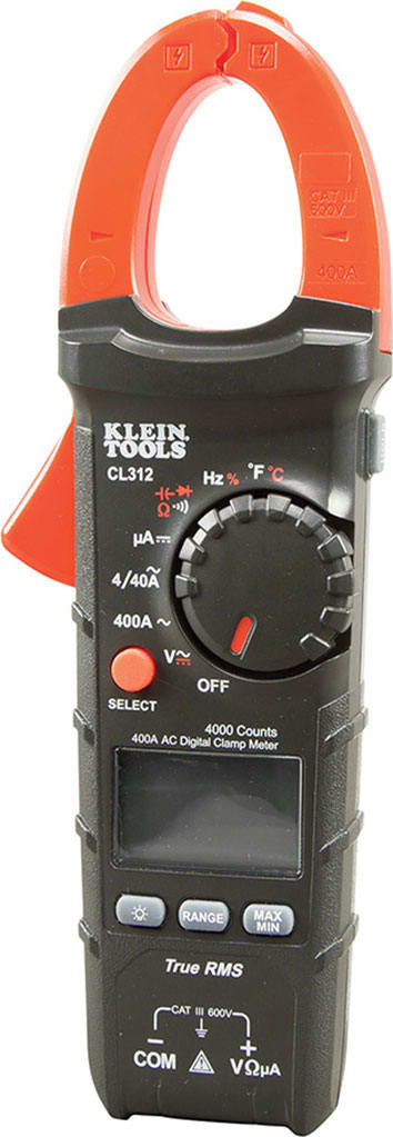 Klein Tools CL312 400A AC Auto-Ranging Digital HVAC Clamp Meter