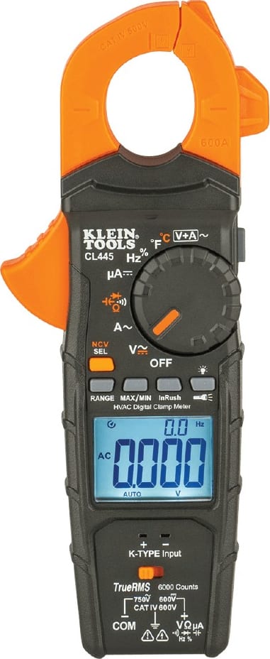 Klein Tools CL445 - HVAC Clamp Meter (600 A AC, 750V AC/600V DC)