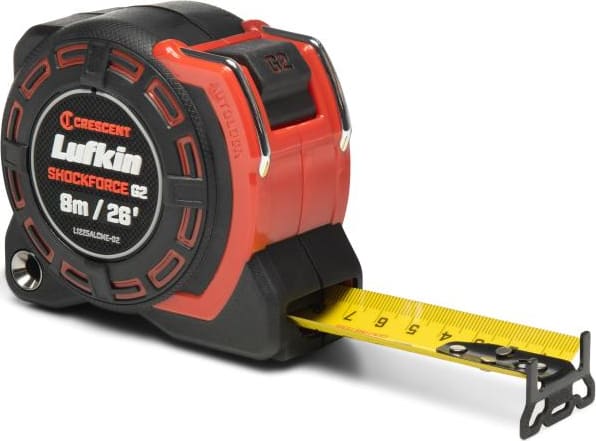Crescent Lufkin L1225ALCME-02 - Tape Measure, Shockforce, G2, Auto-Lock, 1-1/4' x 8m/26'